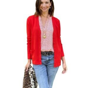CAbi Size Small 3888 Passage Cardigan Long Sleeve Red Knit